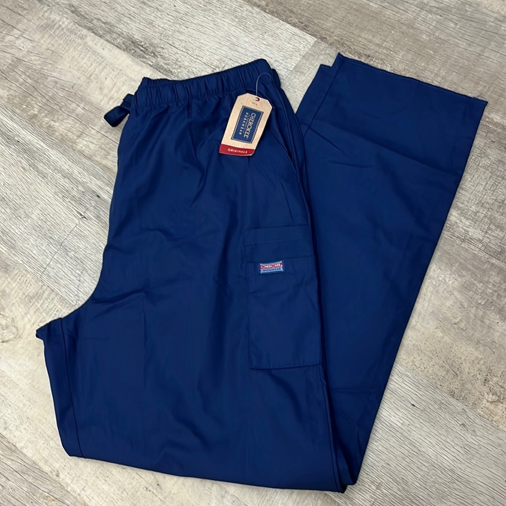 CHEROKEE WORKWEAR Men’s original drawstring cargo scrub pants (XLT)